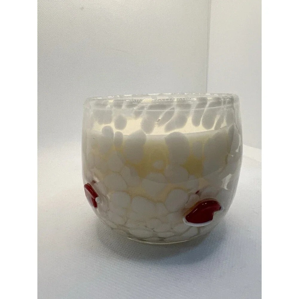 Anthropologie Icon Glass Candle white santa hat caramel spice wonderland winter